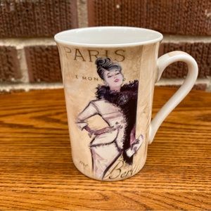 Kent Pottery Mug Paris Retro Fashion Parisian Lady Tea Cups Lover French